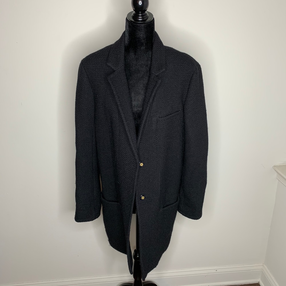 DVF Black Wool Coat Size 10